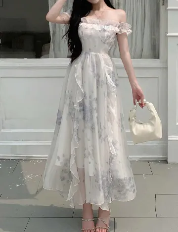 Rochie medie Dazy, alb