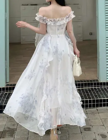 Rochie medie Dazy, alb