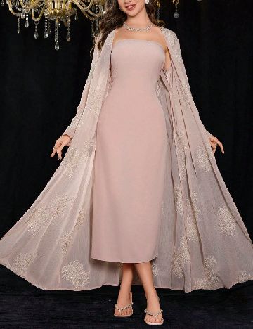 Rochie medie SHEIN, roz pudra inchis