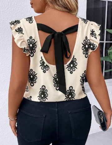 Bluza SHEIN CURVE, crem/negru