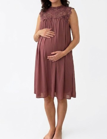 Rochie scurta Only Maternity, roz pudra inchis