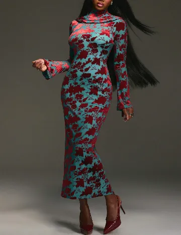 Rochie medie SHEIN, rosu/albastru