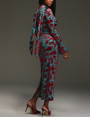 Rochie medie SHEIN, rosu/albastru