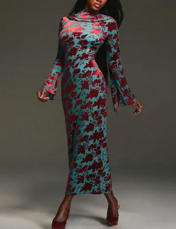 Rochie medie SHEIN, rosu/albastru