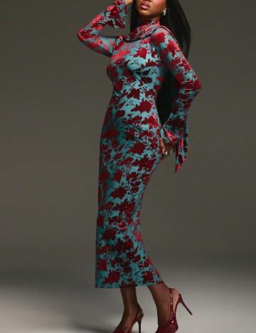 Rochie medie SHEIN, rosu/albastru