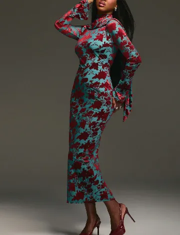 Rochie medie SHEIN, rosu/albastru