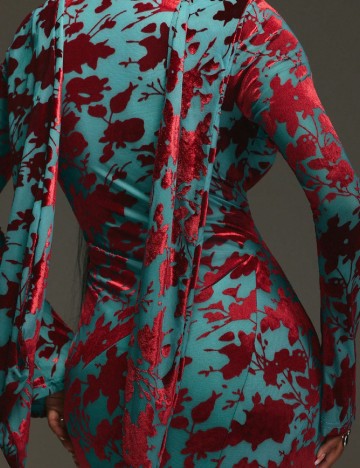 Rochie medie SHEIN, rosu/albastru