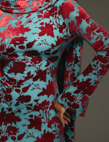 Rochie medie SHEIN, rosu/albastru