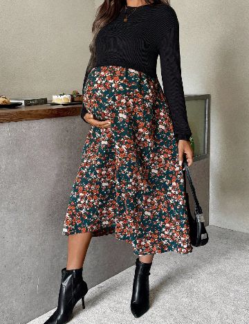 Rochie medie SHEIN Maternity, mix culori