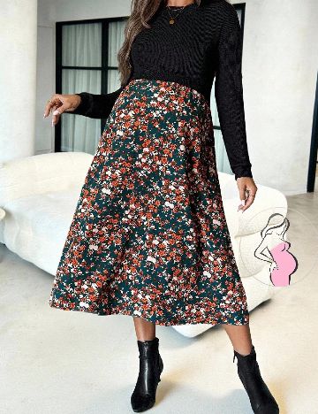 Rochie medie SHEIN Maternity, mix culori