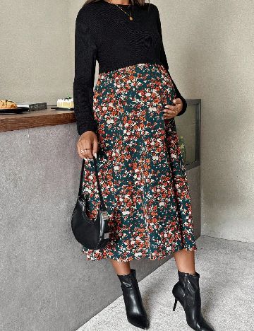 Rochie medie SHEIN Maternity, mix culori