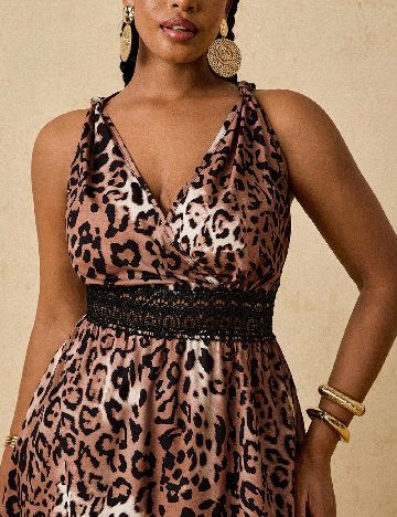 Rochie lunga SHEIN CURVE, animal print