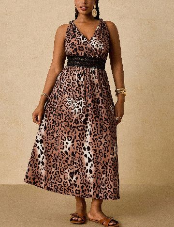 Rochie lunga SHEIN CURVE, animal print