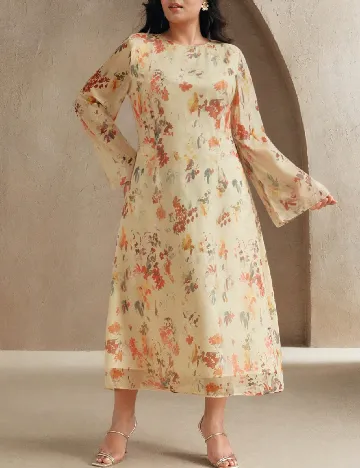 Rochie medie Anewsta Curve, floral