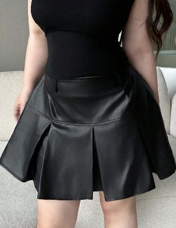 Fusta pantalon Dazy Plus Size, negru