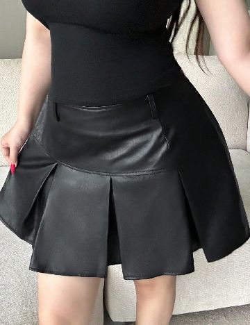 Fusta pantalon Dazy Plus Size, negru