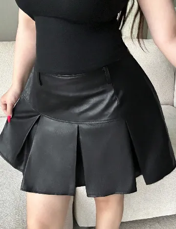 Fusta pantalon Dazy Plus Size, negru