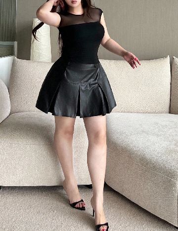 Fusta pantalon Dazy Plus Size, negru