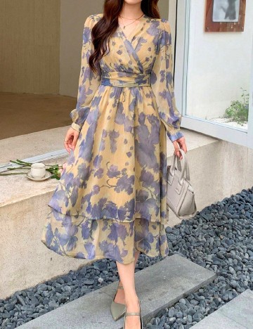 Rochie medie Dazy, galben