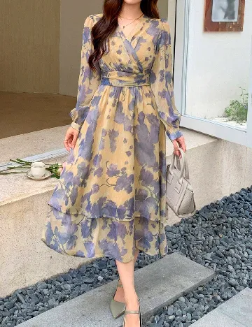 Rochie medie Dazy, galben