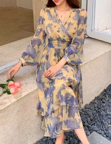 Rochie medie Dazy, galben