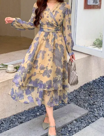 Rochie medie Dazy, galben