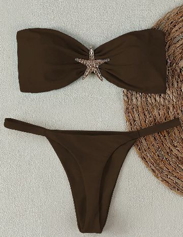 Costum de baie SHEIN, maro