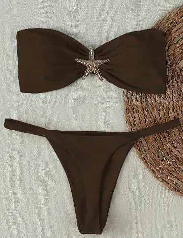 Costum de baie SHEIN, maro