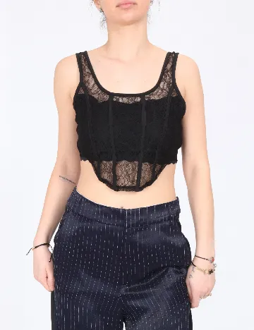 Top Neon&Nylon, negru