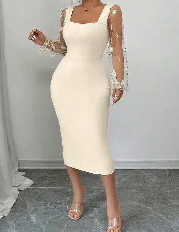 Rochie medie SHEIN CURVE, crem