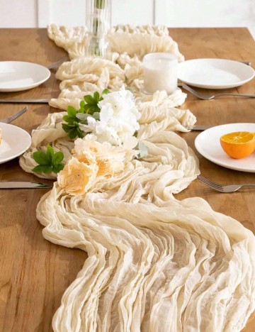 Servetel de masa decorativ SHEIN, crem