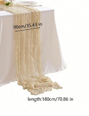 Servetel de masa decorativ SHEIN, crem