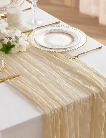 Servetel de masa decorativ SHEIN, crem