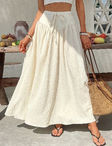 Fusta SHEIN CURVE, crem