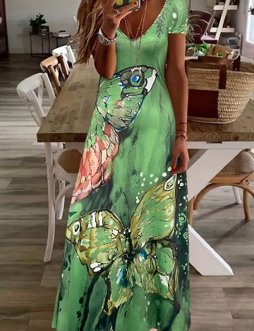 Rochie lunga SHEIN, verde