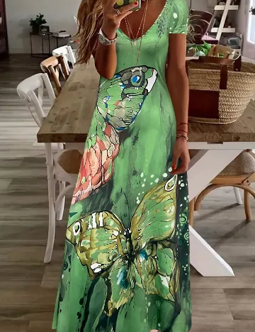 Rochie lunga SHEIN, verde