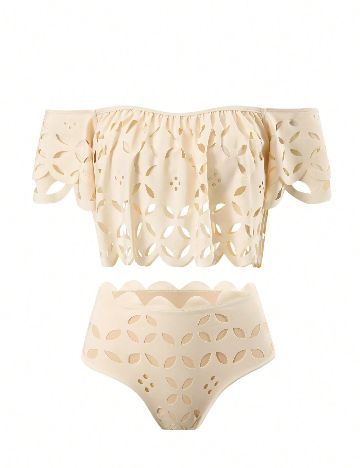 Costum de baie SHEIN, crem