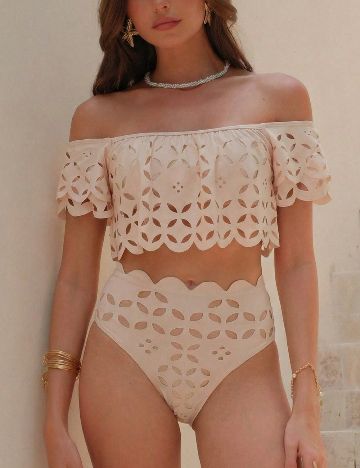 Costum de baie SHEIN, crem