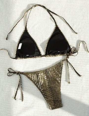 Costum de baie SHEIN, auriu