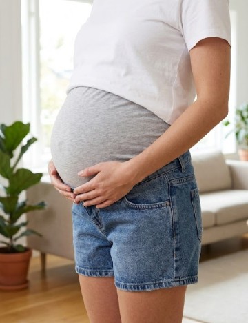 Pantaloni scurti Only Maternity, albastru