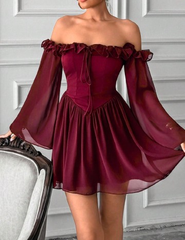 Rochie scurta SHEIN, visiniu