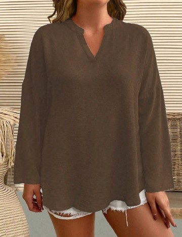 Bluza Oversize SHEIN CURVE, maro