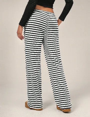 Pantaloni Forever 21, alb/negru