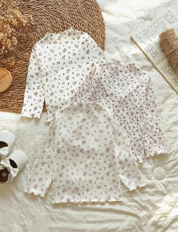 Set bluze 3 bucati Shein Kids, ecru