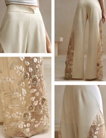 Pantaloni Anewsta, crem