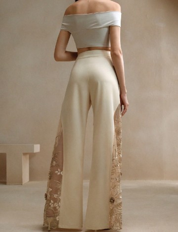 Pantaloni Anewsta, crem