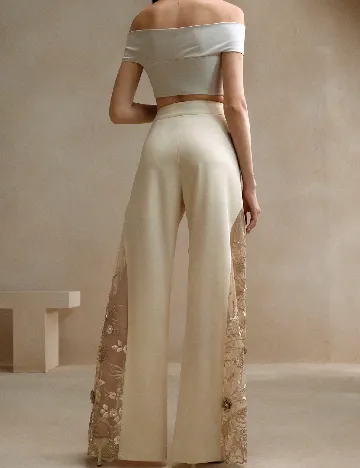 Pantaloni Anewsta, crem