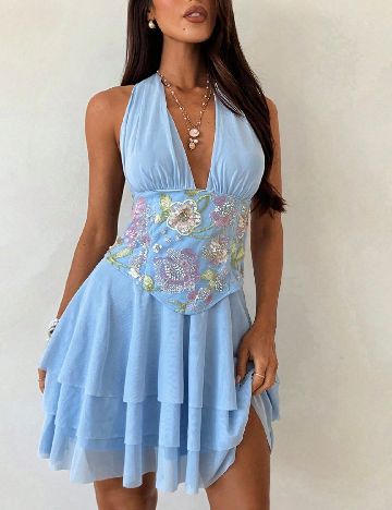 Rochie scurta SHEIN, albastru