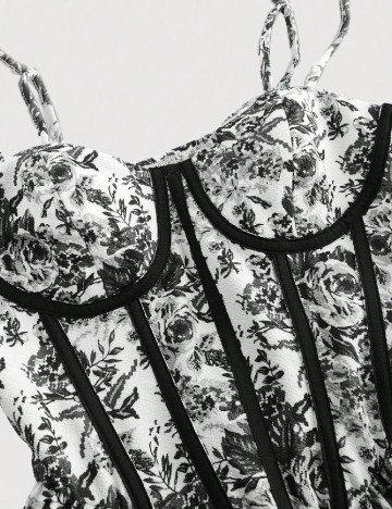 Rochie medie SHEIN, negru/alb