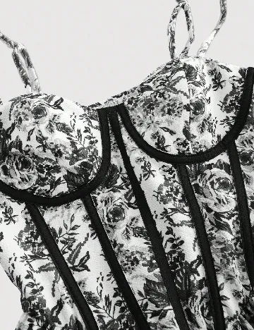 Rochie medie SHEIN, negru/alb